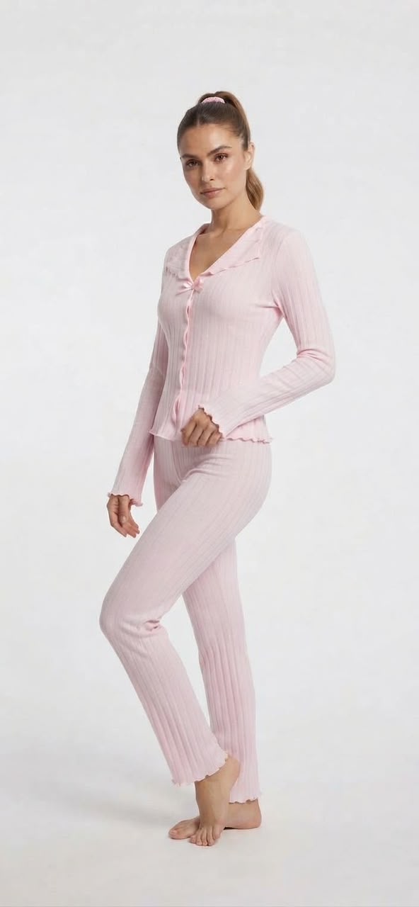 Ballet Pink pyjama set side view