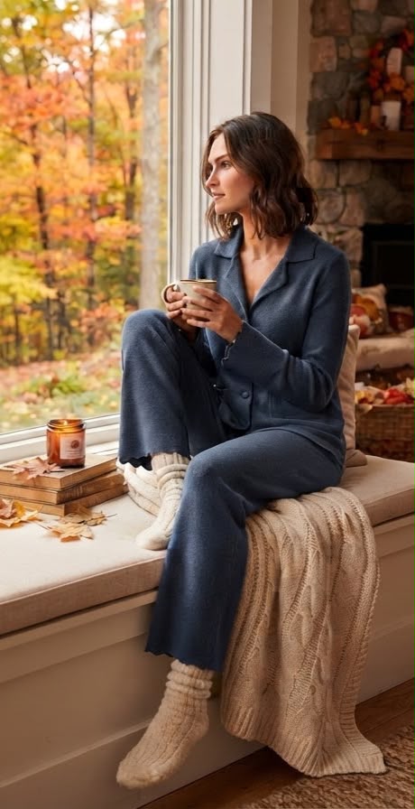 Kensington Cashmere pyjama set in Navy